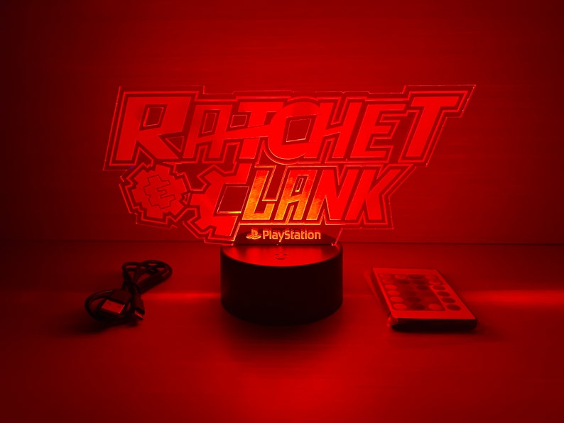 Sign Logo Lamp Led Ratchet and Clank Playstation in Acrylic Etsy