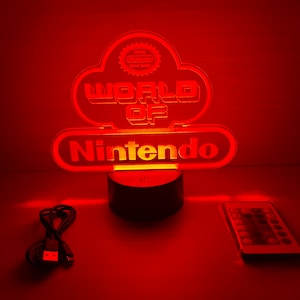 Sign Logo Lamp Led World of Nintendo 3D Cloud in Acryl - Display Man Cave Cartel