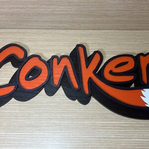 Display Sign Logo Conker in Wood - Display hang muur Man Cave Cartel Madera Wood Nintendo 64 N64 SNES Ultra Nintendo NES