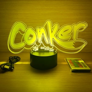 Teken Logo Lamp Led Conker bad fur day nintendo 64 in acryl - Display Man Cave Cartel Nes snes n64