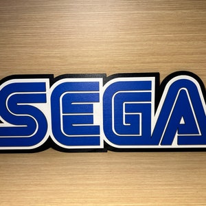 Display Sign Logo Sega in Hout - Display hang muur Man Cave Aes Cartel Madera Wood Mega drive Genesis Master system Game gear