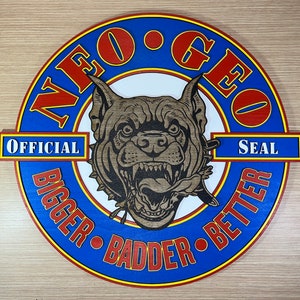 Display Sign Logo NEO GEO Dog Tag zegel in Hout - Display hang muur Man Cave Aes Cartel Madera Wood