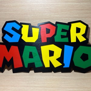 Display Sign Logo Super Mario in Wood - Display hang muur Man Cave Aes Cartel Madera Wood Variant land World