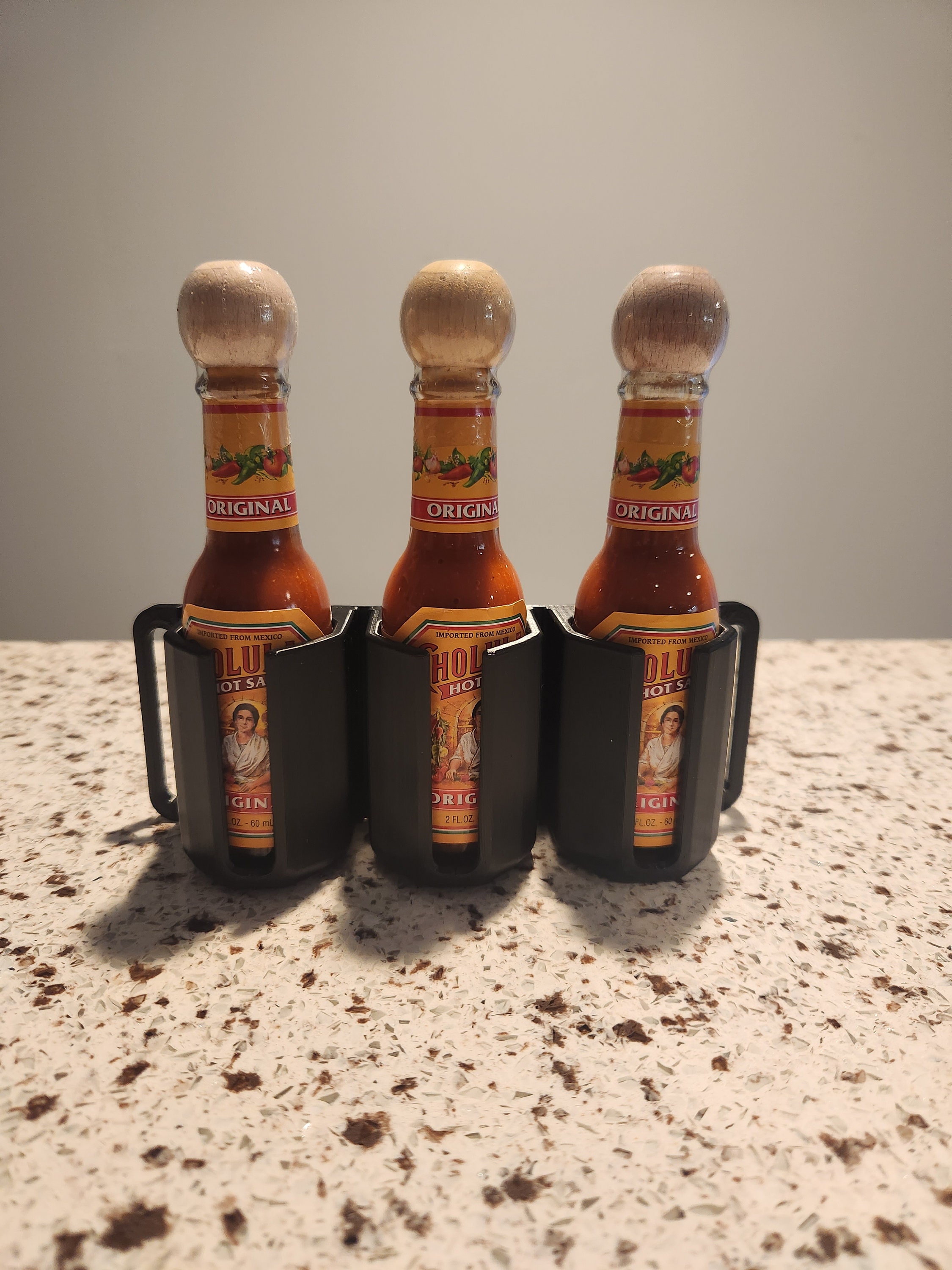 Triple Cholula Belt Holster, Mini 2 Oz Travel Sized Tactical Bottle