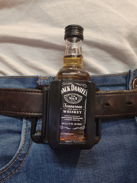 Leather Bottle Holder for Jack Daniel's, Antique Brown and Black, Handmade  Made in Italy -  Israel