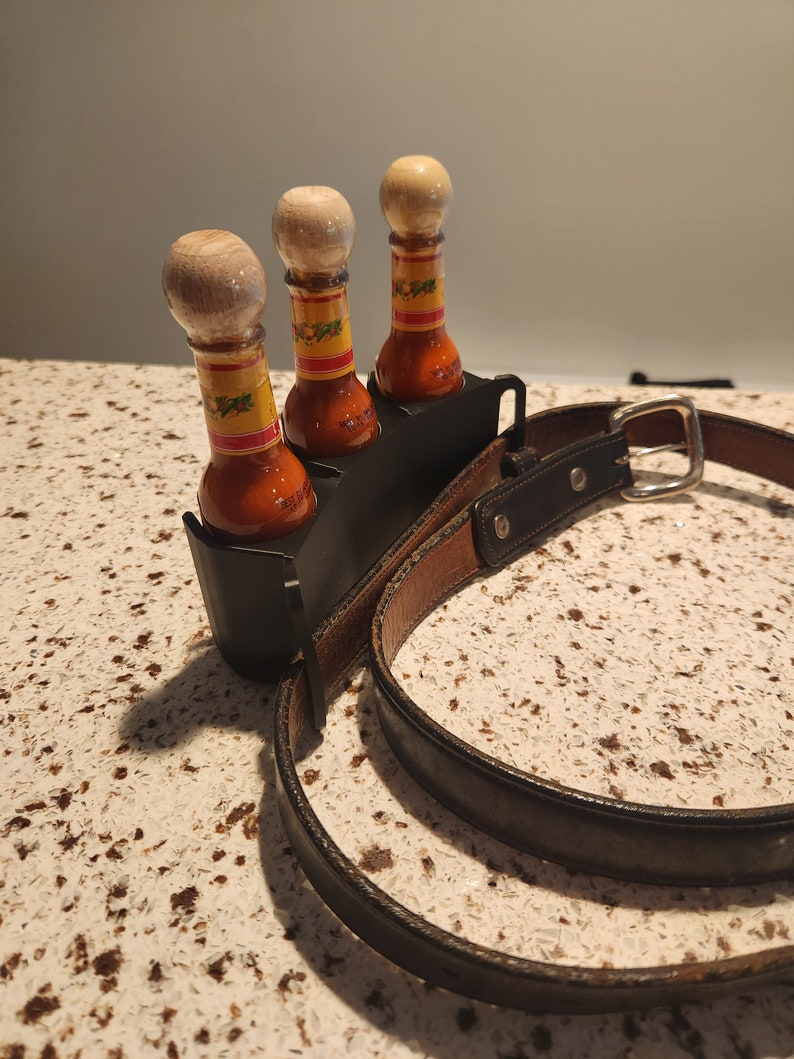 Triple Cholula Belt Holster, Mini 2 Oz Travel Sized Tactical Bottle