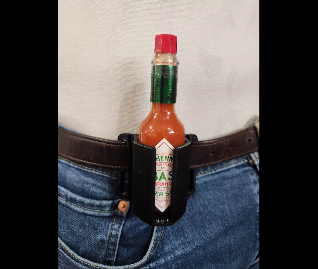 Tabasco Belt Holster, Mini 2 Oz Travel Sized Tactical Bottle Holder
