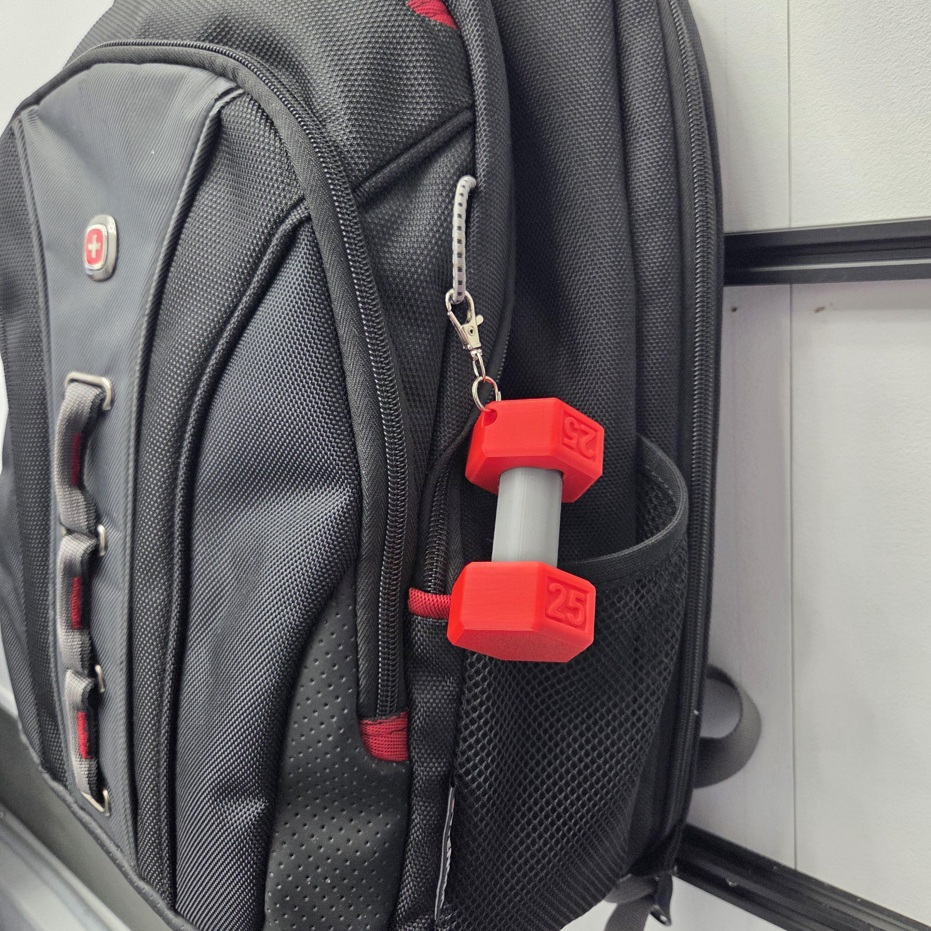 25 Lb Dumbbell Key Chain Lip Balm Holder, Chap Stick Backpack Key Ring ...