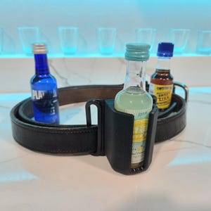 Liquor Shot Belt Holster, Mini 50ml Nipper Accessory, Tactical Whiskey Bottle Holder, Practical Party Vodka Drinking, Fun Alcohol Gear