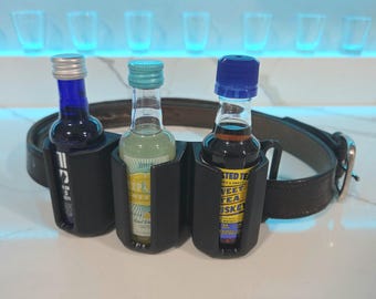 Triple Shot Belt Holster, Mini 50ml Vodka Nipper, Tactical Whiskey Bottle Holder, Practical Party Liquor Drinking Accessory, Alcohol Gear