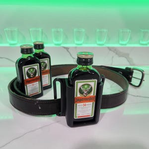 Jagermeister Belt Holster, Tactical 50ml Mini Jager Nipper Bottle Holder, Practical Party Accessory, Herbal Alcohol nip gear