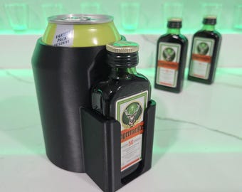 Jagermeister and Beer Cozie, Mini 50ml Mini Jager Nipper 12 oz Soda Can Holder, Party Cooler Accessory, Herbal Liquor Holster for Alcohol