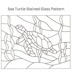 Sea Turtle Stained Glass Pattern, Stained Glass Patterns, Glass Sea ...