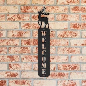 Reindeer Welcome Sign, Holiday Decor, Cabin Decor, Christmas Decor, Rustic Welcome Sign, Winter Home Decor, Christmas Sign, Entryway Sign