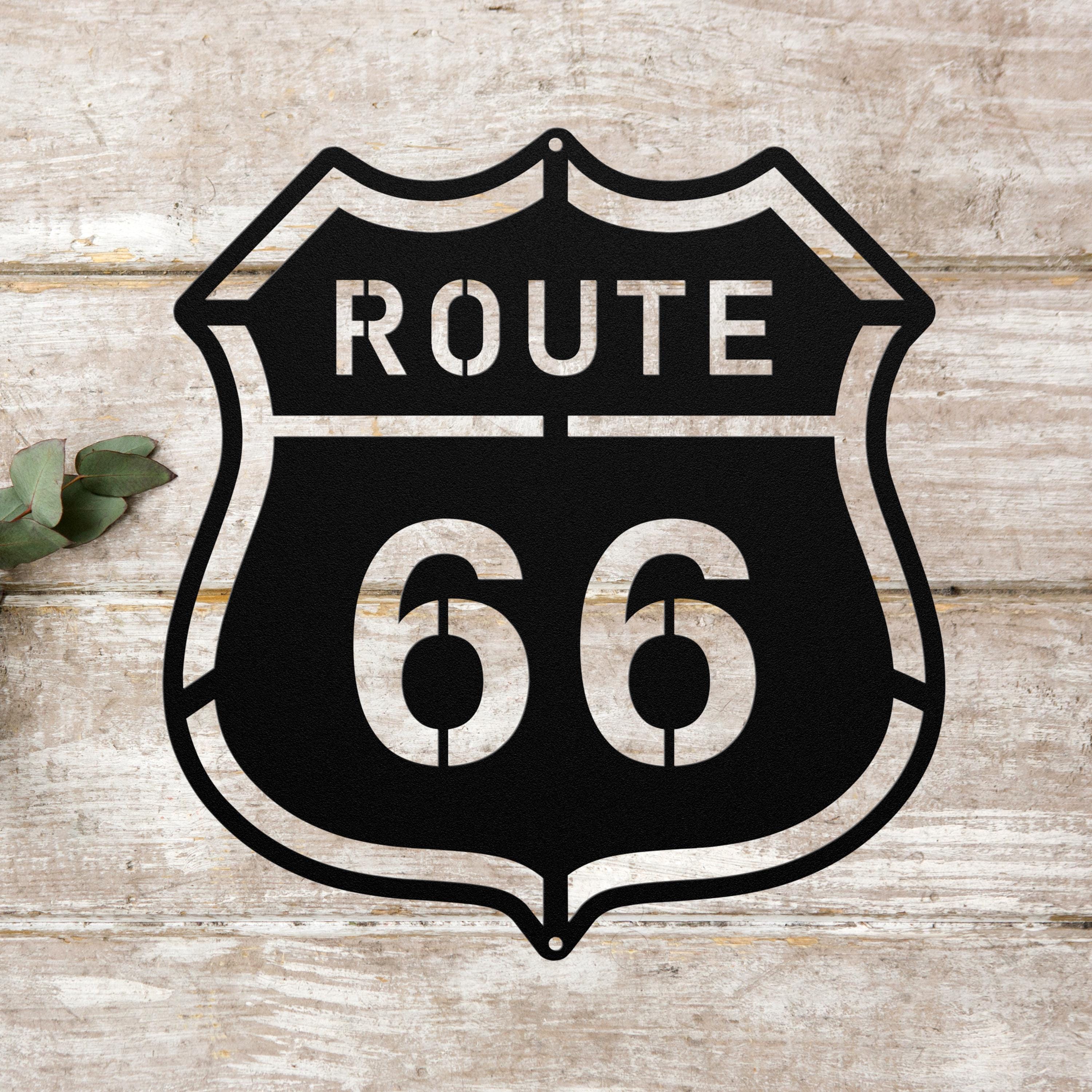 historic route66 ロードサイン Historic Route 66 Metal Sign, State Route 66 Decor, Custom Route