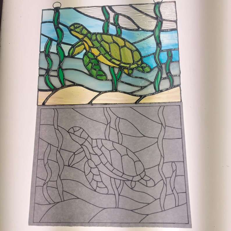 Sea Turtle Stained Glass Pattern, Stained Glass Patterns, Glass Sea ...