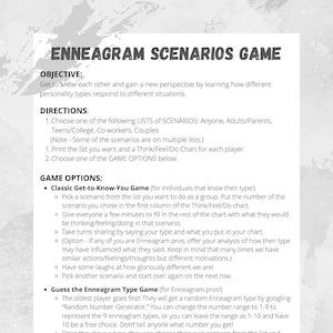 Enneagram Scenarios Game