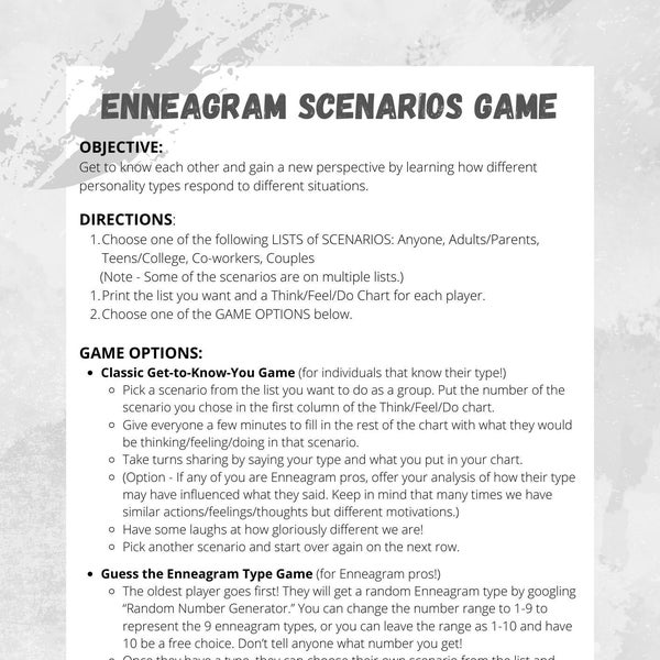 Enneagram Scenarios Game