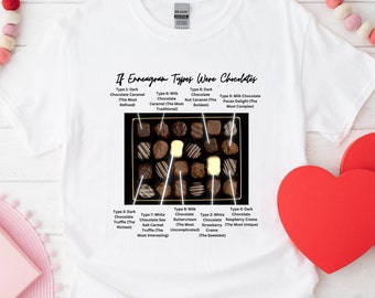 Camisa de chocolates Eneagrama, camisa del Día de San Valentín, camisa divertida del Eneagrama, regalo del Día de San Valentín