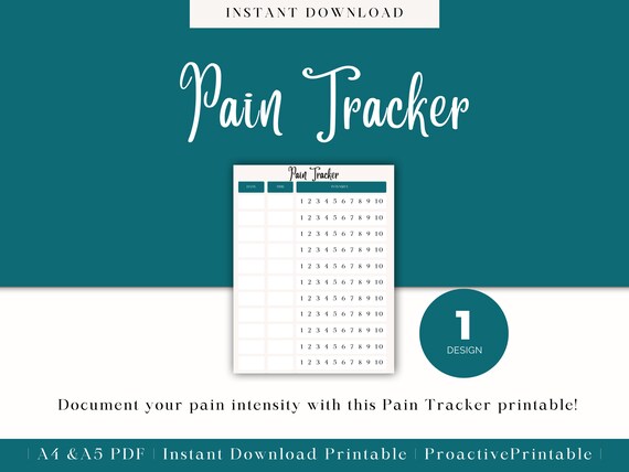Pain Tracker Printable Pain Diary Printable Pain Intensity - Etsy Israel
