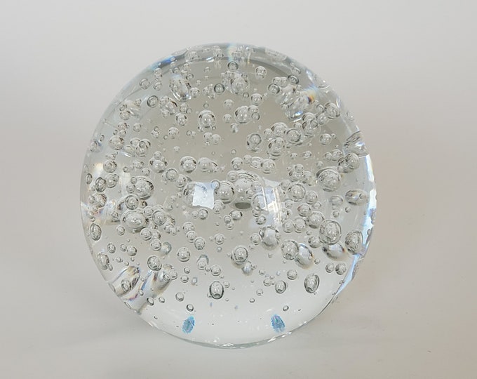 Big Glass Ball Paperweight, Clear Glass Ball, Controlled Bubble Glass