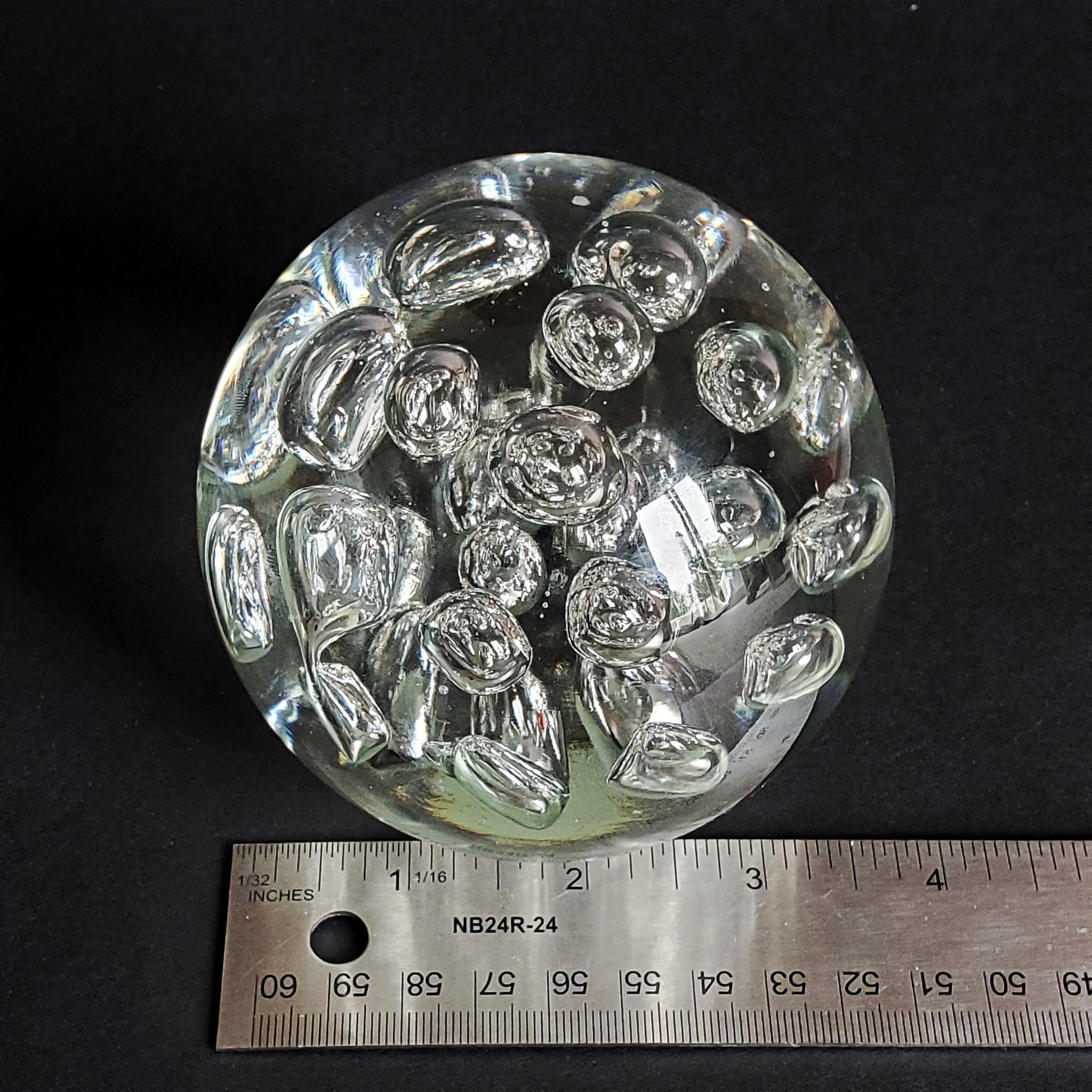 Big Glass Ball Paperweight Clear Glass Ball Controlled Etsy