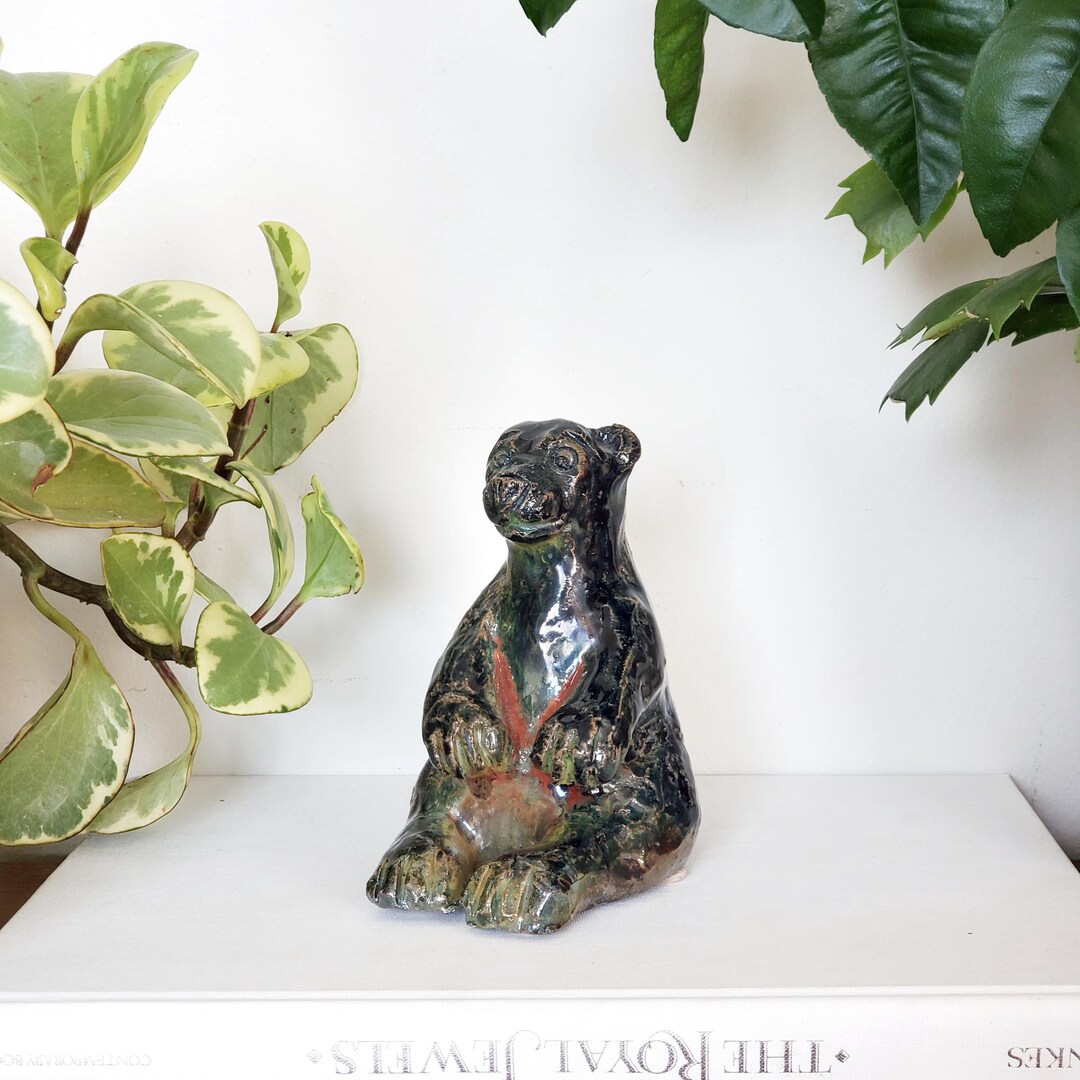 Keith Turnbull Ceramic Sitting Bear Figurine, Made in Canada - Etsy