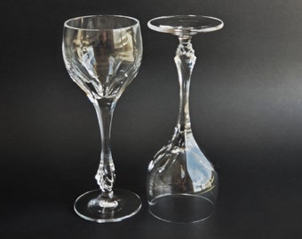 Pair Of Nachtmann Leonore Wine Glasses, Made In Germany, Vintage Barware, Elegant Glassware