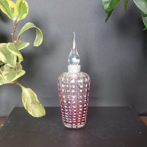 Pink Spotted Art Glass Perfume Bottle With Stopper