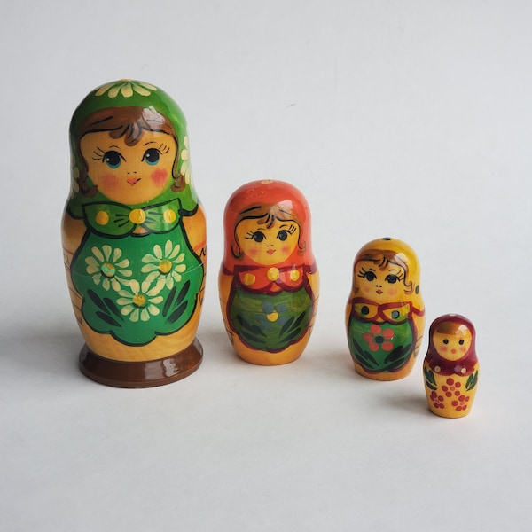 Matryoshka, Russian Nesting Doll Of 4, Hand Painted
