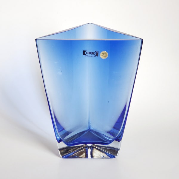 Blue Glass Vase Etsy