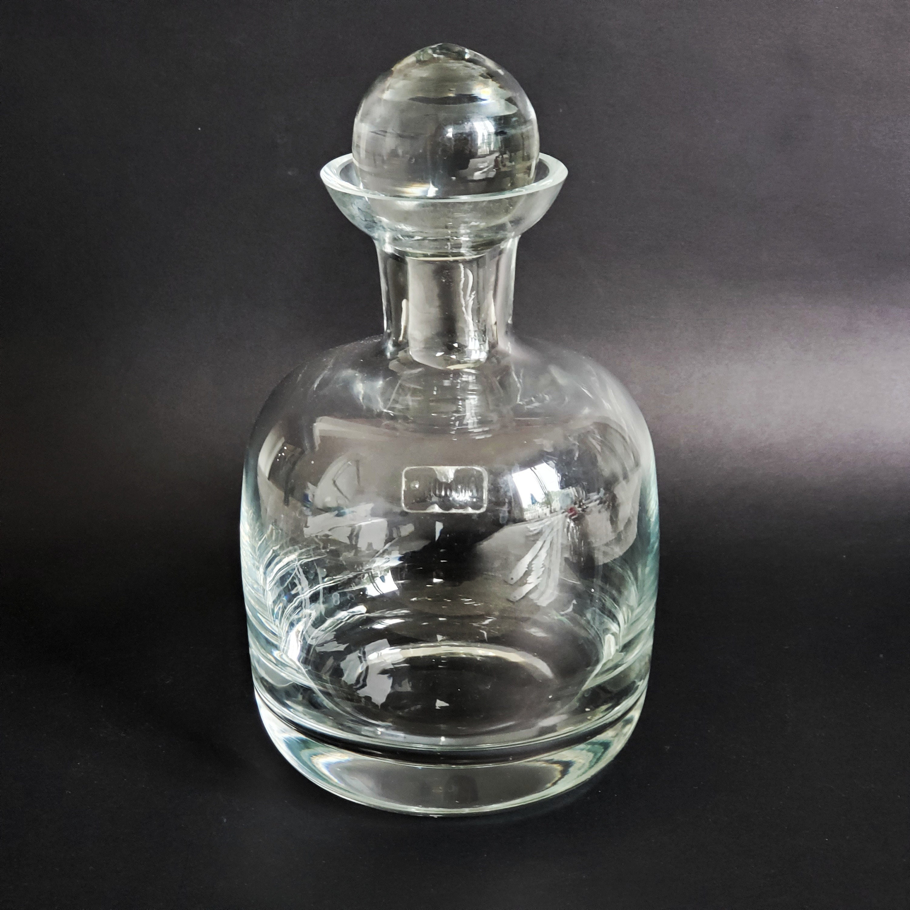 Krosno Decanter, Made in Poland, Clear Glass Decanter With Stopper, Vintage Barware Etsy