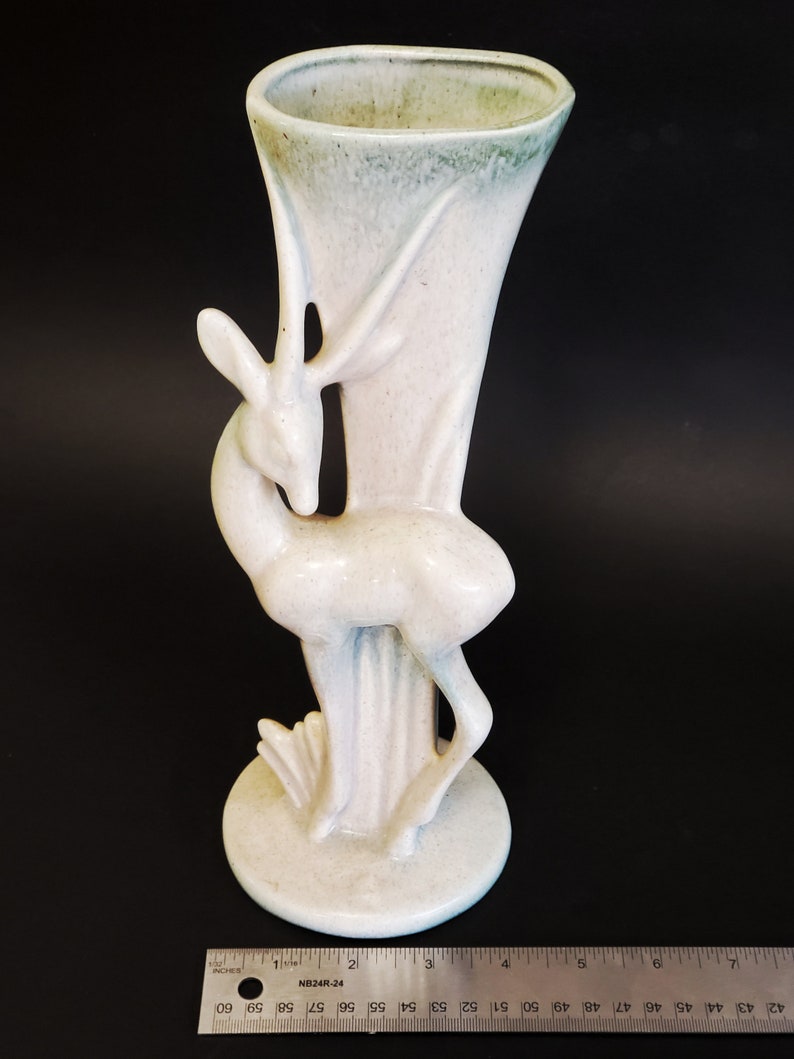 Royal Ariston Ceramic Antelope Gazelle, Impala Vase, Made In British Columbia, Canada image 4