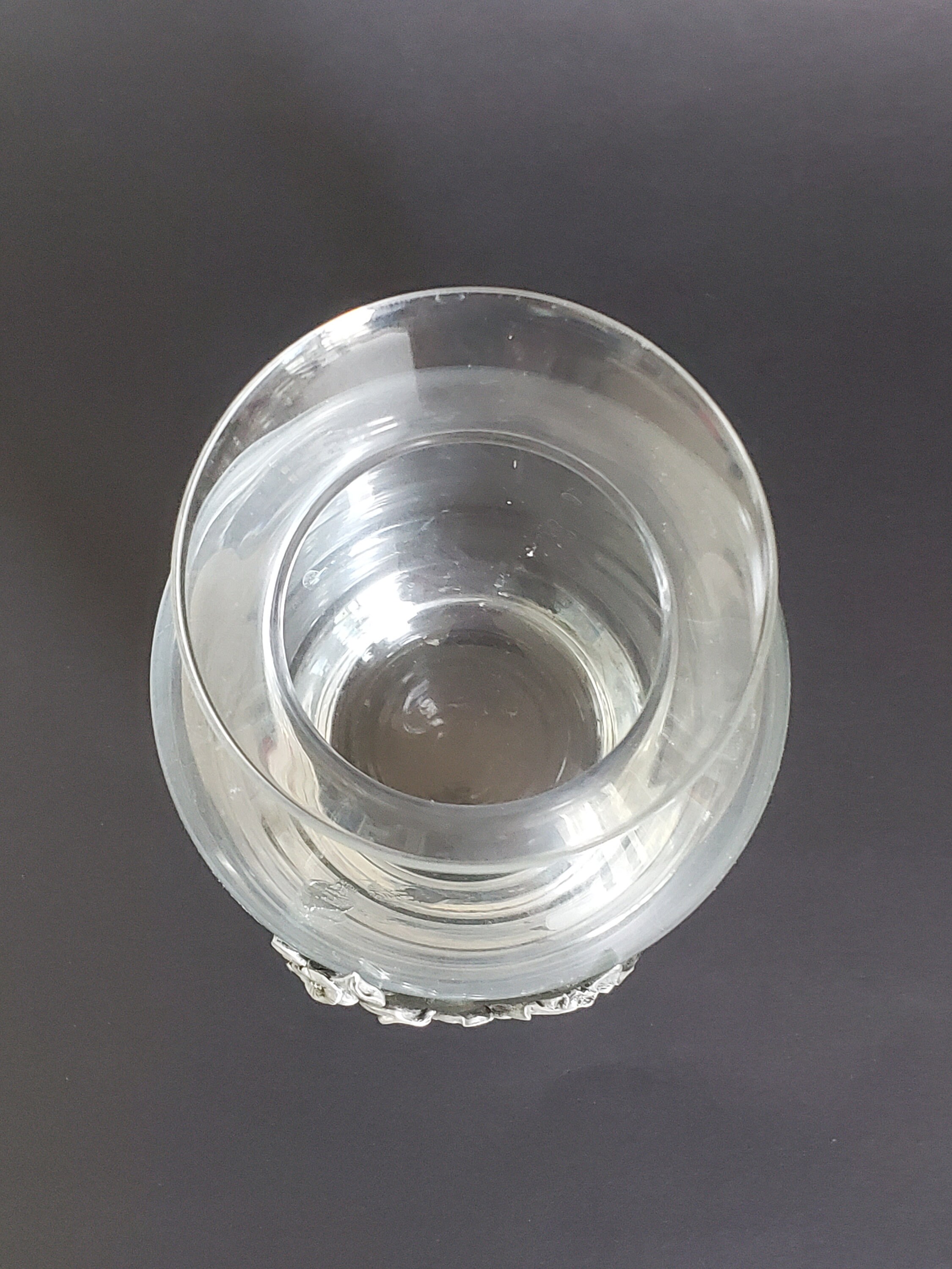 Vintage Seagull Pewter and Glass Vase With Daffodils, Made in Canada