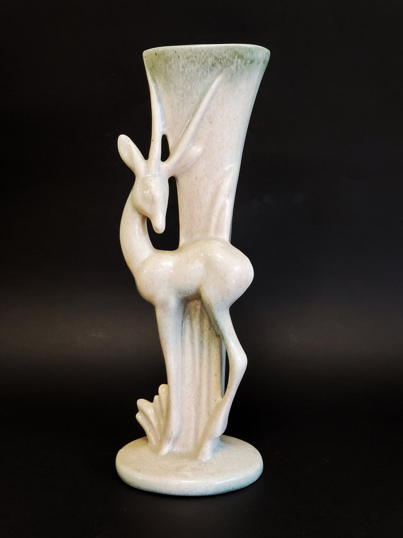 Royal Ariston Ceramic Antelope Gazelle, Impala Vase, Made In British Columbia, Canada image 1