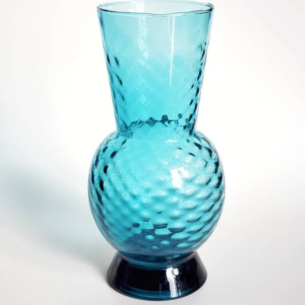Blue Glass Vase Etsy