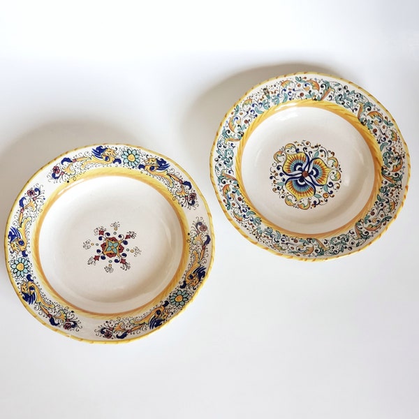 AS IS, 2 La Meridiana Ceramiche Plates, 8 Inch Ceramic Plates, Made In Italy, Hand Painted Plates