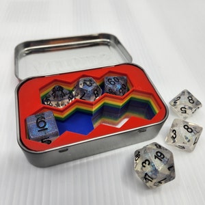 Altoid Tin Dice Container - Rainbow Insert