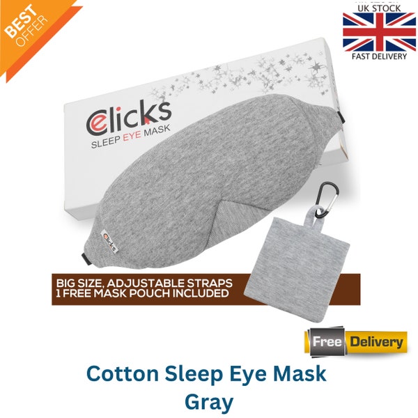 Sleep Eye Mask for Men & Women Eye Cover Weighted Unisex Night Mask Breathable Blindfold Sleeping Aid Made of Cotton With Pouch Gift Him Her