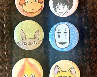 Studio Ghibli Small Pins Art Digital Handmade Artist Cute