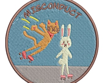 Roller Derby Misconduct Penalty Patch by Velveteen Havoc, Misconduct Penalty Badge, Derby Skate Bout Achievement Award