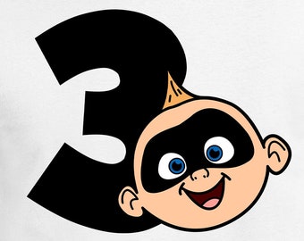 Jack-Jack 3rd Birthday Digital Files | Cricut | Silhouette Cameo | Svg Cut Files | Digital Files | PDF | Eps | DXF | PNG | The Incredibles