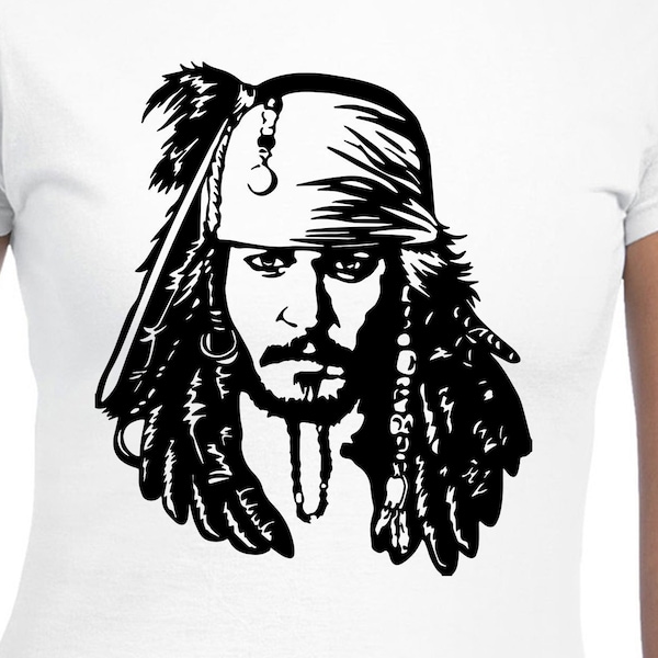 Jack Sparrow Cut Files | Cricut | Silhouette Cameo | Svg Cut Files | Digital Files | PDF | Eps | DXF | PNG | Pirates Of The Caribbean