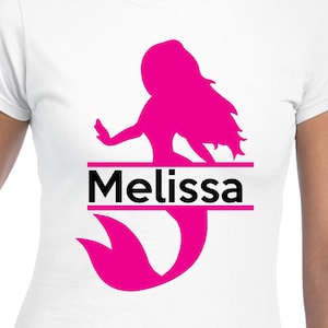 Meerjungfrau Name Shirt Digital Schnitt Dateien | Cricut | Silhouette Cameo | SVG-Schnittdateien | Digitale Dateien | PDF | Eps | DXF | PNG | Kleine Meerjungfrau
