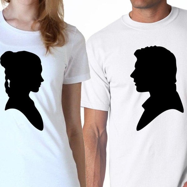 Leia And Han Solo Couples Set Cut Files | Cricut | Silhouette Cameo | Svg Cut Files | Digital Files | PDF | Eps | DXF | PNG | Star Wars