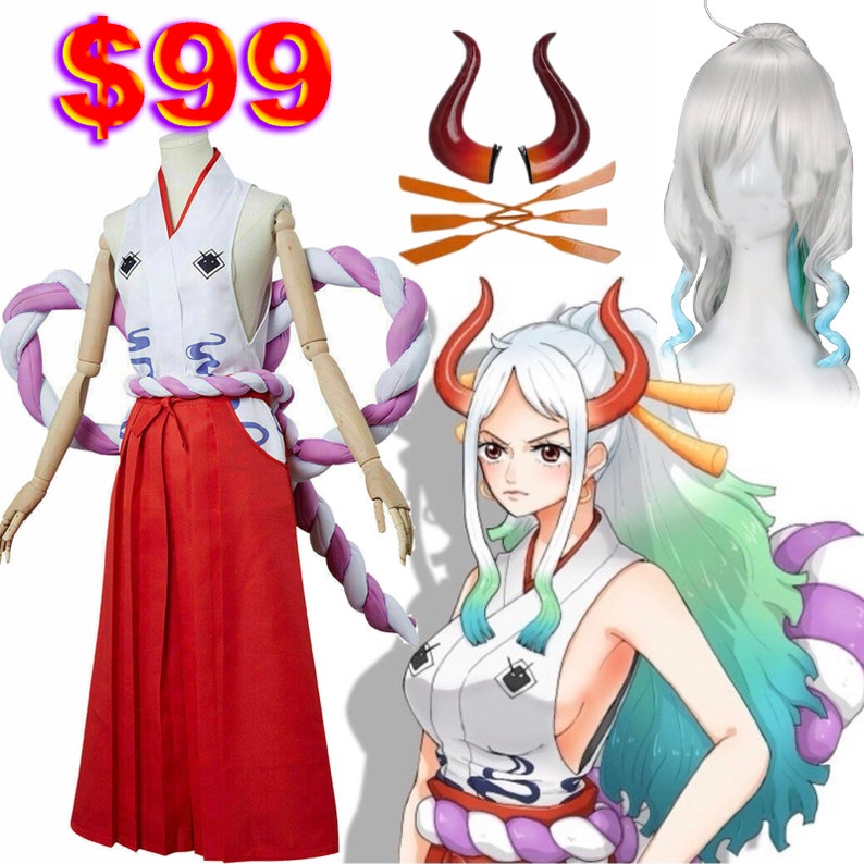 One Piece Yamato Anime Manga Cosplay Halloween Costume Wig Etsy