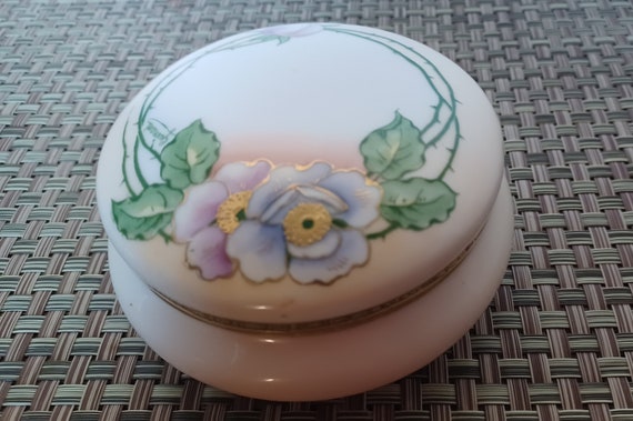 Antique Porcelain Powder Box with Lid Bavarian ZS… - image 1