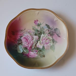 Piatto da dessert rosa antico: ZS&Co Bavaria Pink Floral, filigrana d&#39;oro (7,75&quot;)