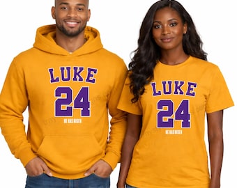Luke 24 “He Has Risen” Christian Gold Hoodie or Tee – Unisex Faith Apparel