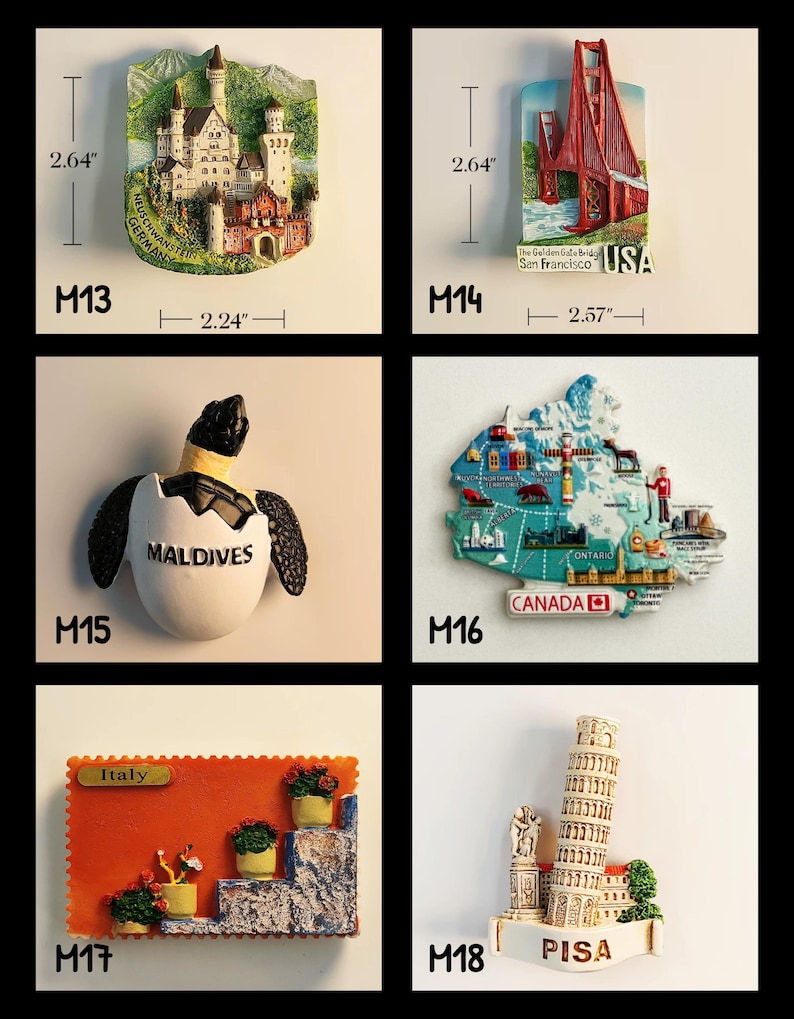Magnet Holiday Gift 3D Landmark Fridge Decor, France, Italy, London,Japan, San Francisco, Australia, Holland, Switzerland,Spain,World Travel image 4